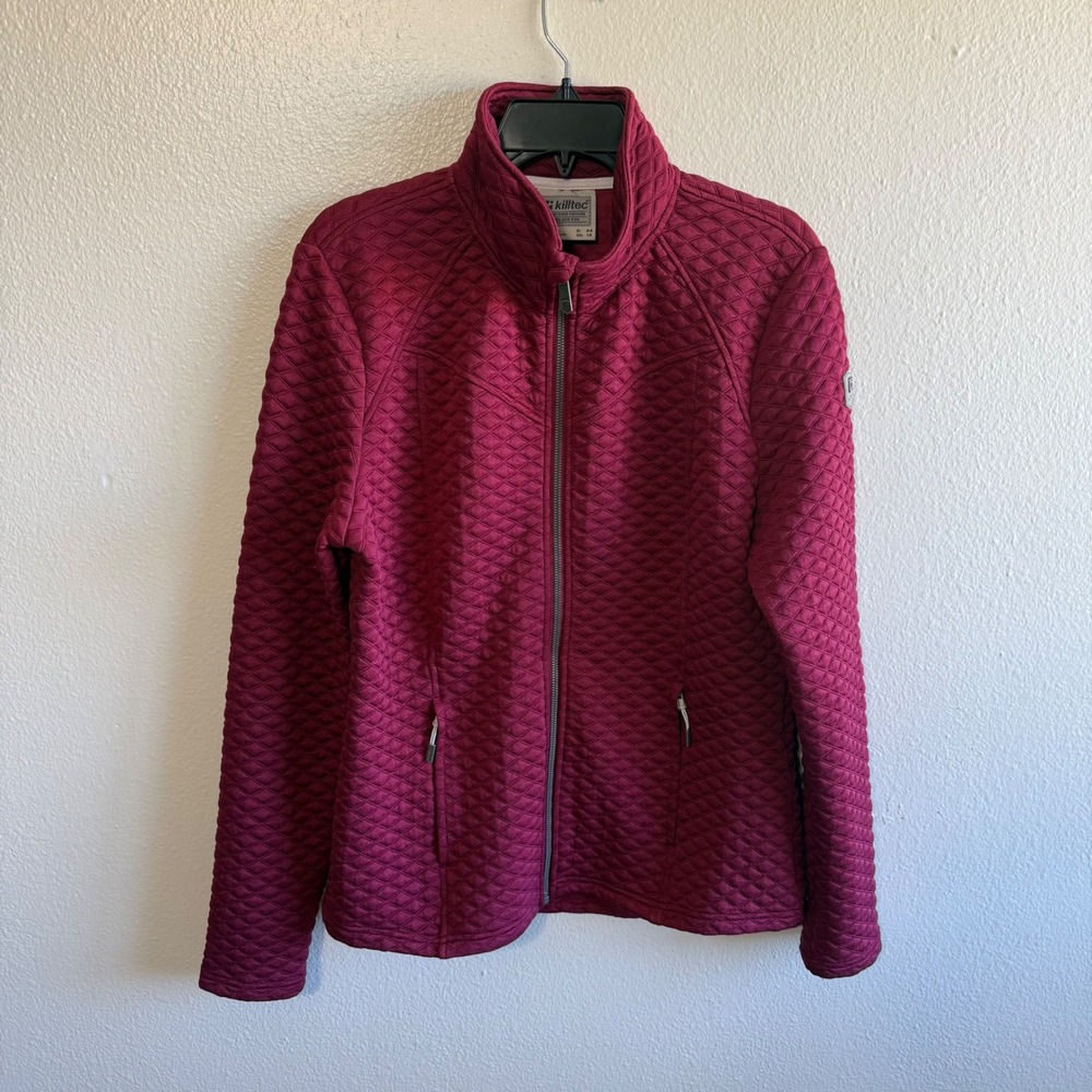 Killtec Women's 14 Burgundy Red Selvana Quilted Full Zip Jacket Outdoor Travel
